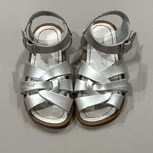 Salt Water Sandals by Hoy - Shiny Silver Kids Sandals
